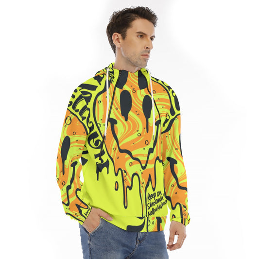 Euphoriyum Men's Smiley Face Hoodie with Double Zipper - Scuba Fabric