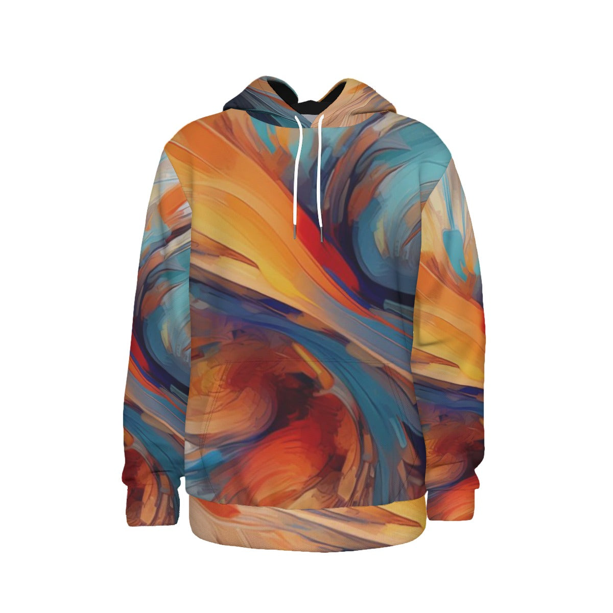 Euphoriyum Theory Men's Vibrant Colorful Artistic Thicken Pullover Hoodie with Fleece Lining