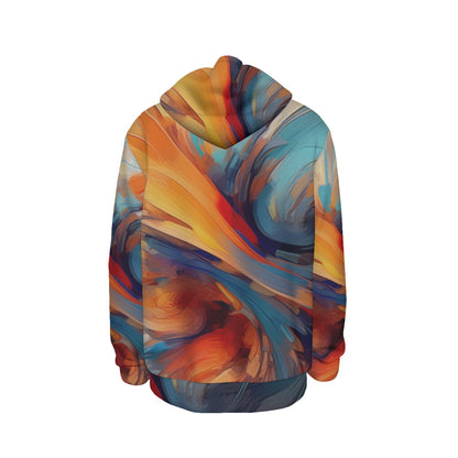 Euphoriyum Theory Men's Vibrant Colorful Artistic Thicken Pullover Hoodie with Fleece Lining