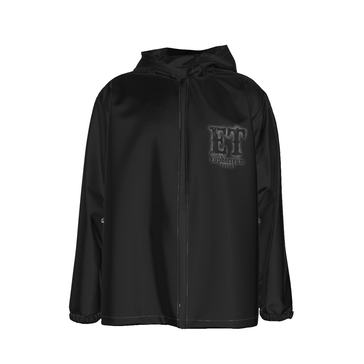 Euphoriyum Theory Men's Windproof Hooded Zipper Jacket for Outdoor Adventures