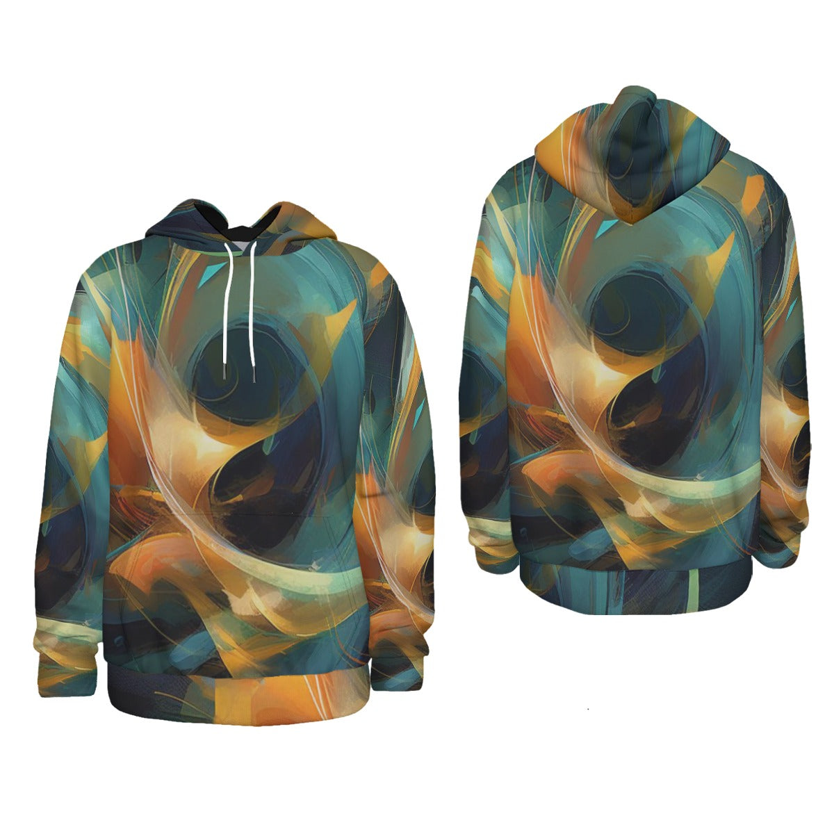 Euphoriyum Theory Men's Vibrant Colorful Artistic Thicken Pullover Hoodie with Fleece Lining