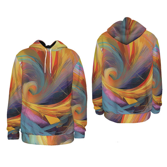 Euphoriyum Theory Men's Vibrant Colorful Artistic Thicken Pullover Hoodie with Fleece Lining