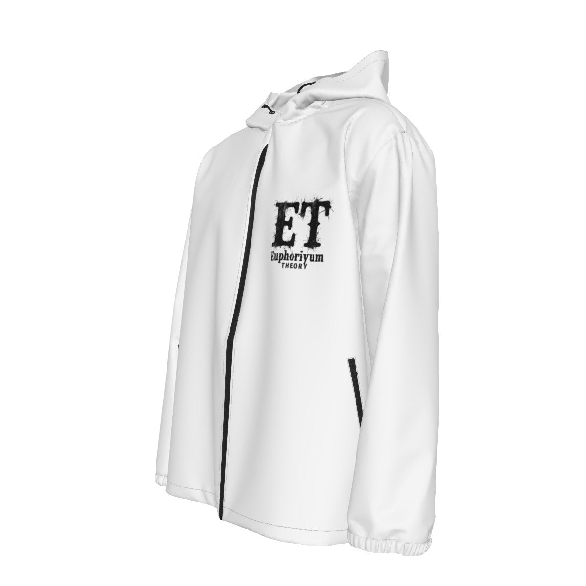 Euphoriyum Theory Men's Windproof Polyester Hooded Zipper Jacket for Outdoor Activities