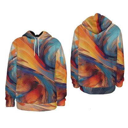 Euphoriyum Theory Men's Vibrant Colorful Artistic Thicken Pullover Hoodie with Fleece Lining