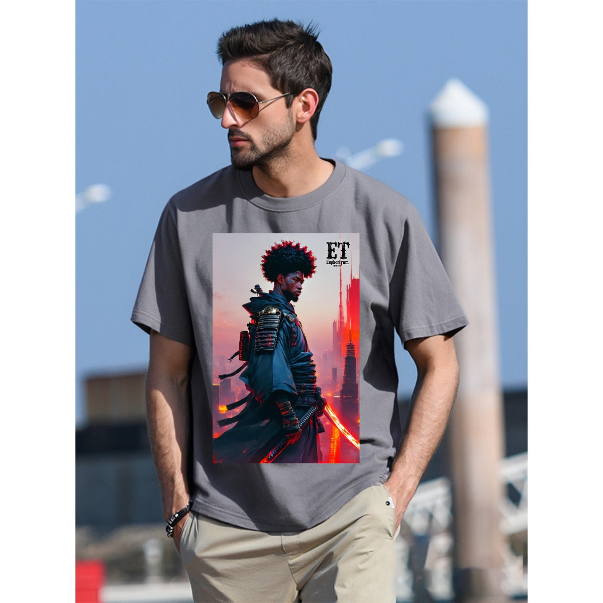 Euphoriyum Theory Men's Black Samurai T-Shirt | 100% Cotton | DTG Print