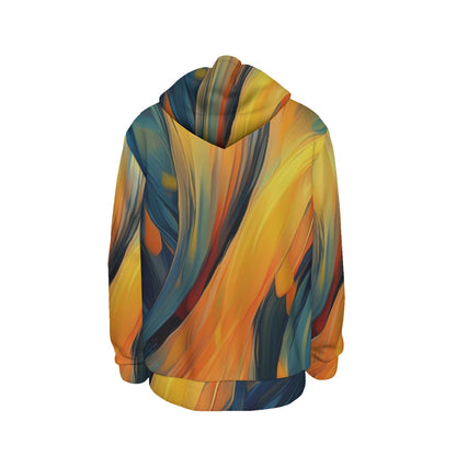 Euphoriyum Theory Men's Vibrant Colorful Artistic Thicken Pullover Hoodie with Fleece Lining