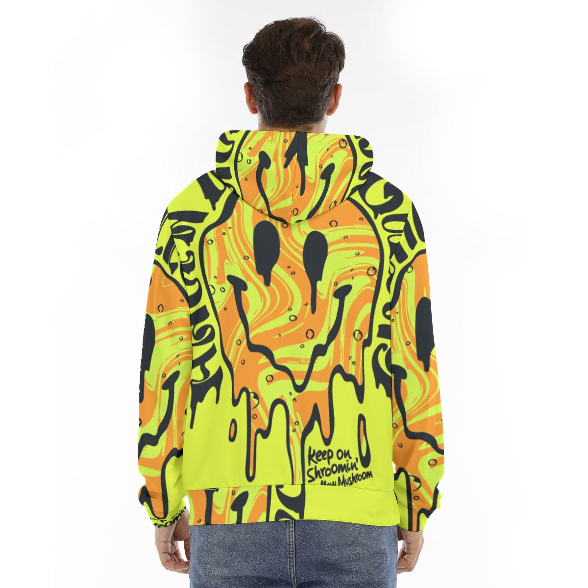 Euphoriyum Men's Smiley Face Hoodie with Double Zipper - Scuba Fabric