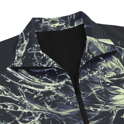 All-Over Print Unisex Stand Collar Black Lining Jacket